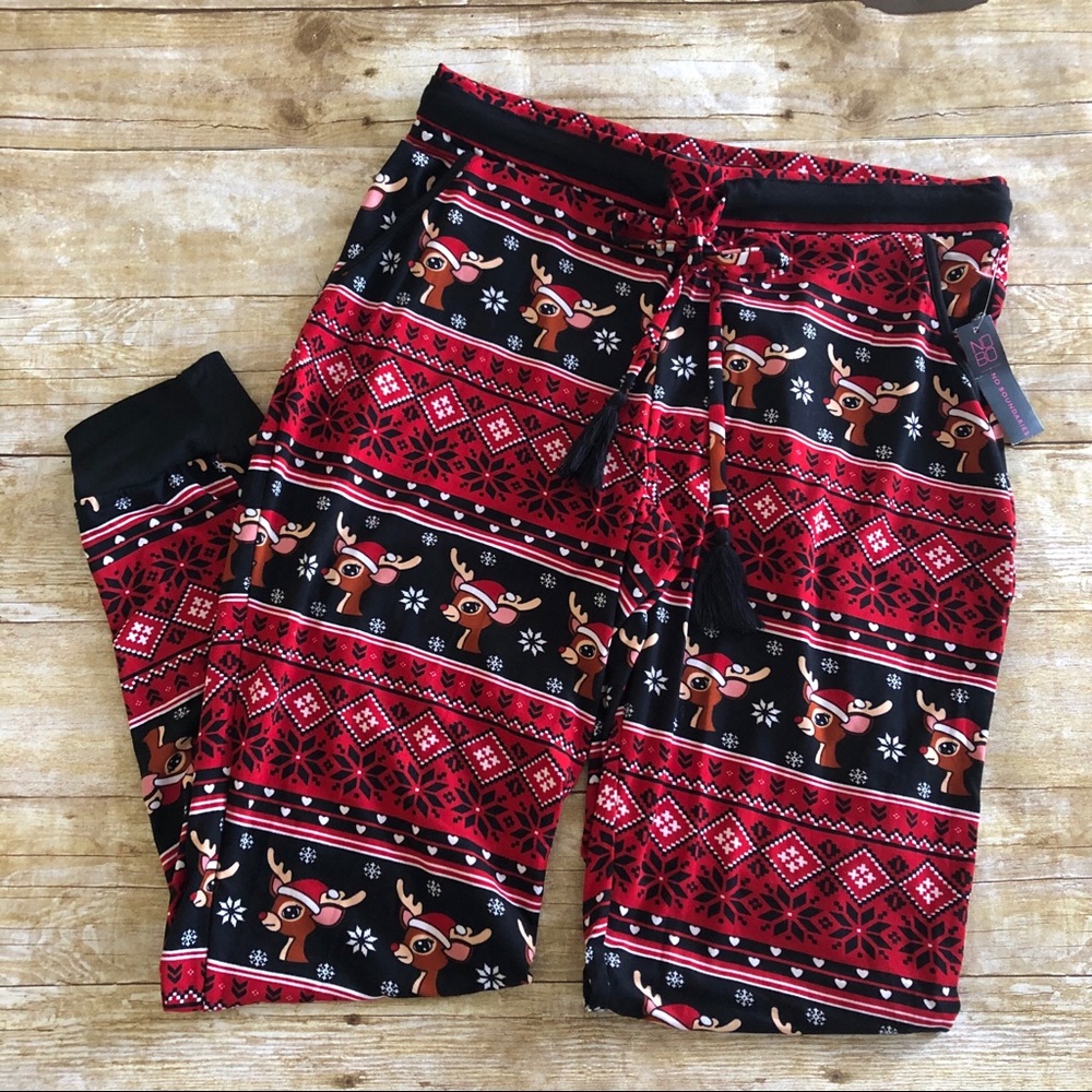 No Boundaries Juniors Reindeer Sueded Jogger